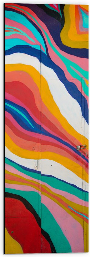 Dibond - Abstracte Meerkleurige Strepen - 30x90 cm Foto op Aluminium (Wanddecoratie van metaal)