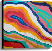 Canvas - Abstracte Meerkleurige Strepen - 60x60 cm Foto op Canvas Schilderij (Wanddecoratie op Canvas)