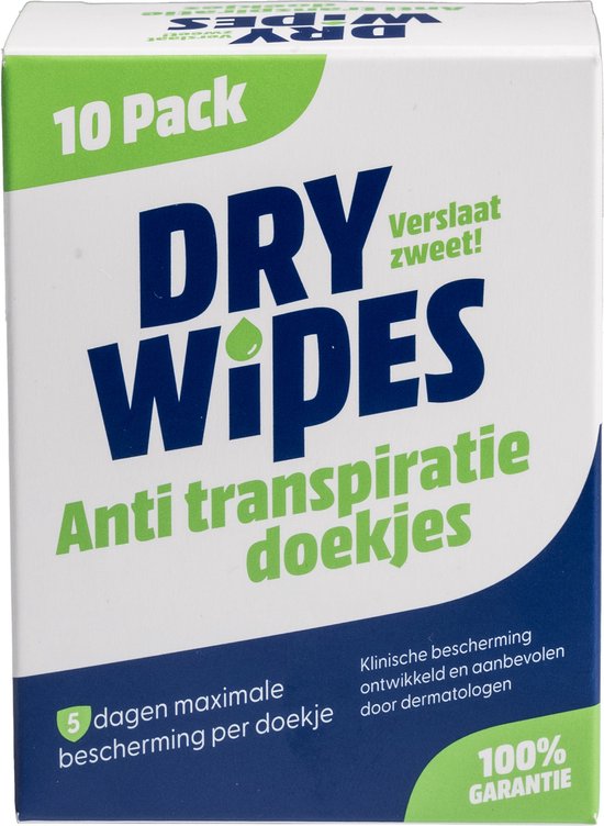 Foto: Drywipes anti transpiratie wipes 10 pack