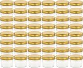 vidaXL - Jampotten - met - goudkleurige - deksels - 48 - st - 110 - ml - glas