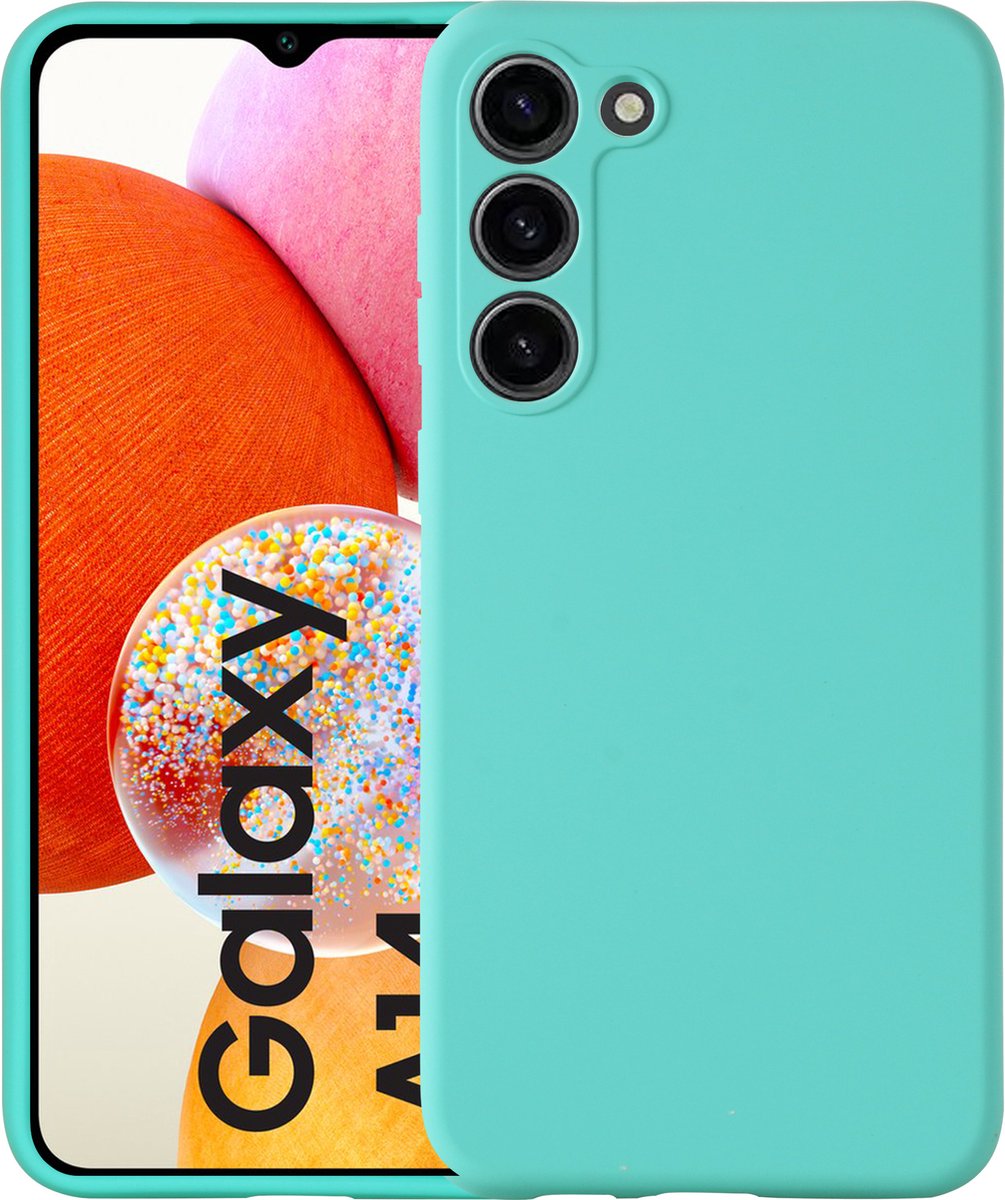 Arara Hoesje geschikt voor Samsung Galaxy A14 hoesje - Zacht TPU backcover - binnenkant microvezel laagje - Turquoise