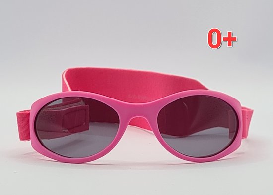 Babyzonnebril met etui en doekje / maat 2-18 maanden / antislip baby bril K 111 kat 3 Fucshia kleur UV 400 / Fucshia + bijpassende kleur single belight / kraamcadeau meisje / baby glasses / lunettes de soleil bébé / Aland optiek / zonnebril kind van Aland Optiek — afbeelding 2
