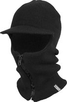 Zipped balaclava visor zwart in maat one size