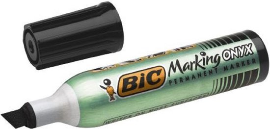 Bic Marking Onyx 1591 - permanent marker - schuine punt (2,7 - 6,2 mm) - zwart - 2 stuk