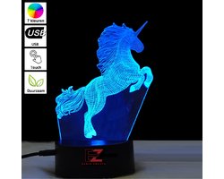 Nachtlampje Kinderen – 3D Night Light – LED Lamp – 3D Lamp – Tafellamp Slaapkamer – Night Lamp – Nachtlichtje – Verjaardagscadeau – Paard – Paarden Speelgoed
