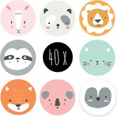 40x Stickers dieren / Beloningsstickers voor kinderen | CUTE ANIMALS | 25 mm