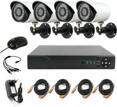 ISWISS - Beveiligingscamera 4 sets - CCTV - bekabeld - Live meekijken - Telefoon