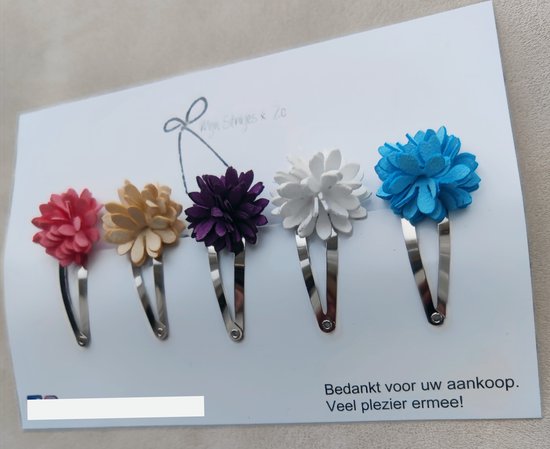 Suède bloemen spelden vrolijke kleuren 4cm meisjes haar accessoires