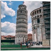 Dibond - Toren van Pisa - Italië - 50x50 cm Foto op Aluminium (Wanddecoratie van metaal)