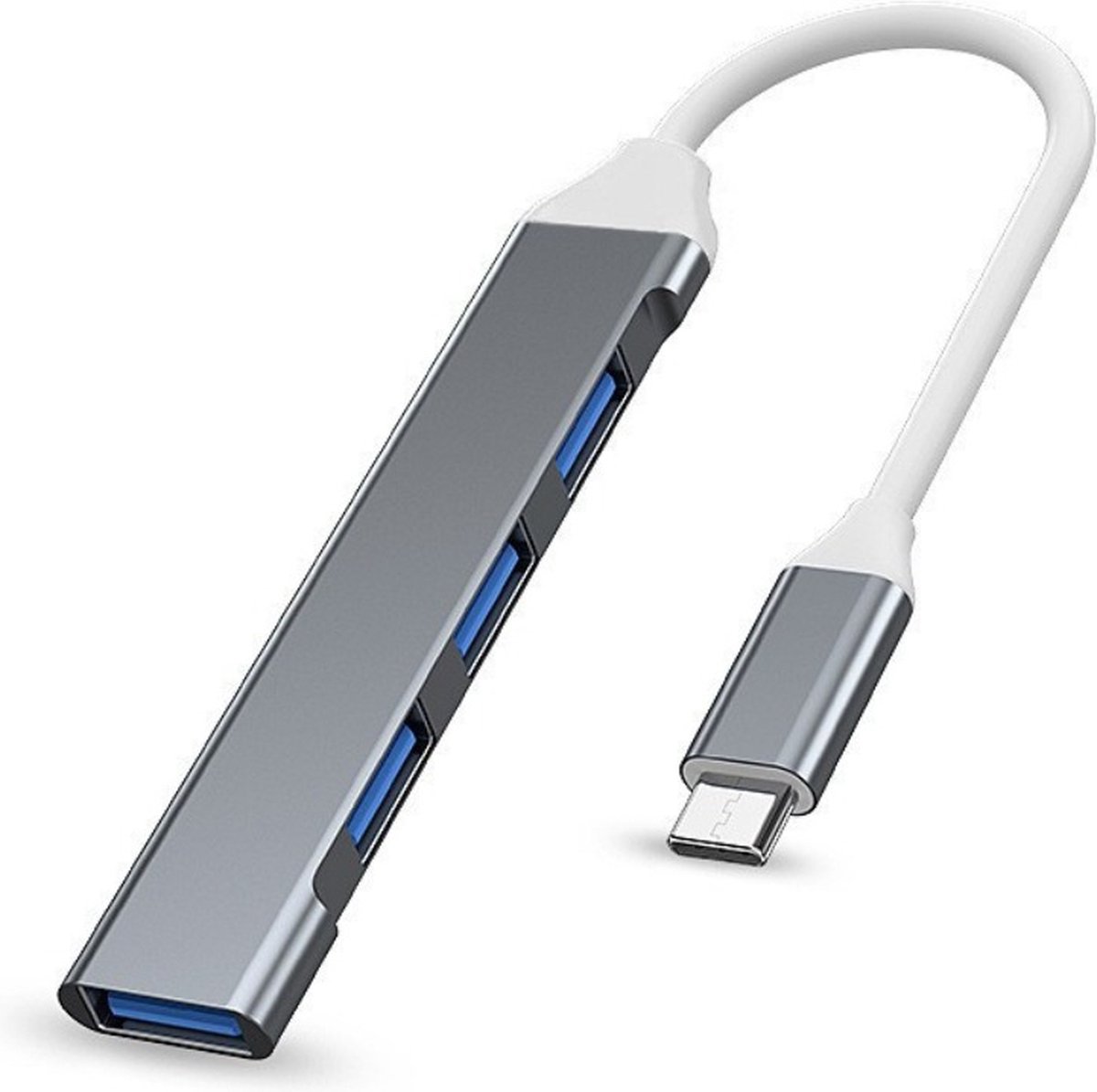 78Goods USB 3.0 Hub - Aluminium - 4 extra USB A Poorten - 1 Extra USB 3.0 Poort - 5 Gbps - USB Splitter - USB C - Grijs