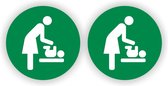 Baby verzorging ruimte pictogram sticker set 2 stuks groen