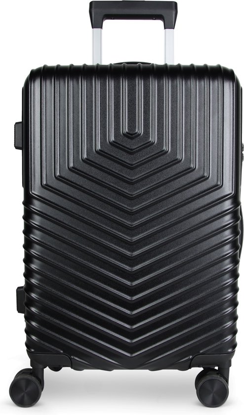 Reiskoffer - 10 KG - USB aansluiting - Zwart - Handbagage | bol.com