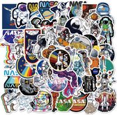 50x NASA en ruimte stickers - 5-8 cm - Astronaut - Ruimte - Ruimtemissies - Space Shuttle - Outer Space - Apollo - Stickerset