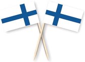 Akyol - 10 x cocktailprikkers Finse vlag - cocktailprikkers vlag - party prikkers – Finland prikker - pizza- verjaardag – Finland - Prikkers–feestprikkers – feest