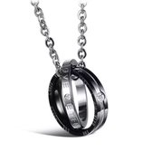 Akyol - Eternal Love Ring – Ketting – Love ketting – 1 stuks – Cadeau voor hem – Cadeau voor haar – Valentijn – Love – Liefde – 1 love ketting – Koppel set – Relatie - zwart