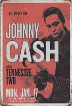 Plaque murale en métal Johnny Cash en personne - 20 x 30 cm