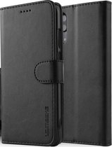 Bookcase Convient pour Huawei P20 - Zwart - Porte-cartes - Étui portefeuille