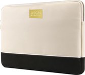Laptop Sleeve 15 16 Pouces - DSGN BRAND® GLMR156 - Wit Zwart - Apple MacBook Pro Laptop Sleeve - Gold Plate - Luxe - Imperméable