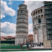 Dibond - Toren van Pisa - Italië - 80x80 cm Foto op Aluminium (Met Ophangsysteem)