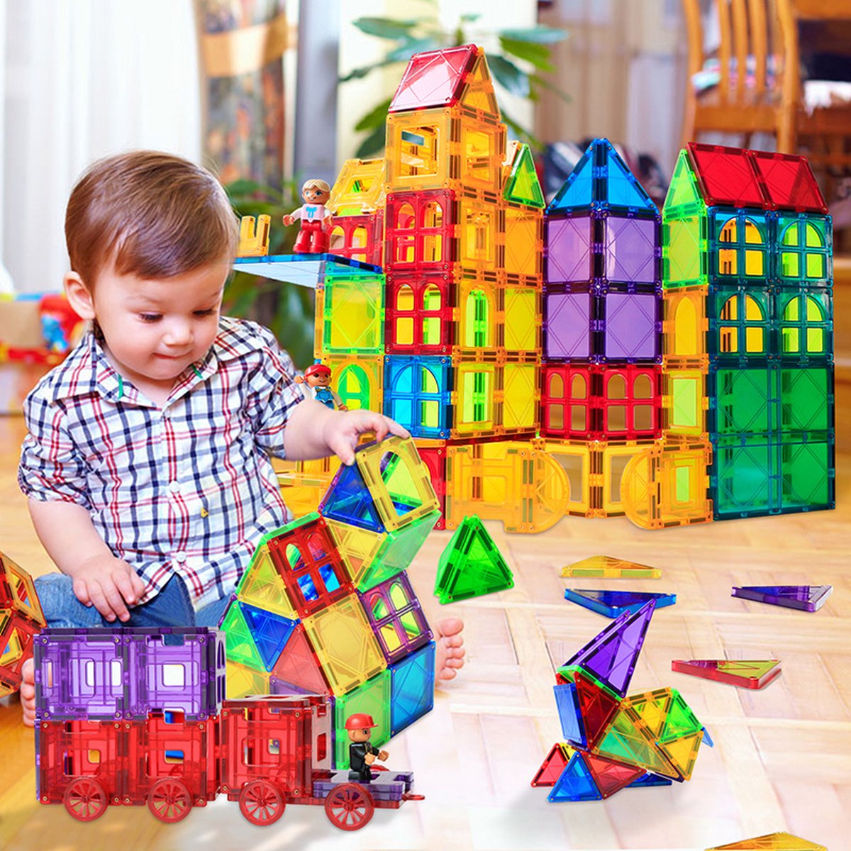 Magna Minds Magnetic Tiles Dino Magnetisch Speelgoed 104 Stuks Constructie Magnetische Tegels Montessori Toys Bouwstenen Kinderen 1700409385