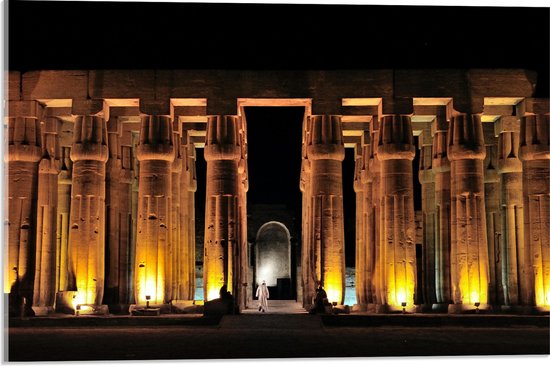 Acrylglas - Tempel in Egypte - 60x40 cm Foto op Acrylglas (Wanddecoratie op Acrylaat)