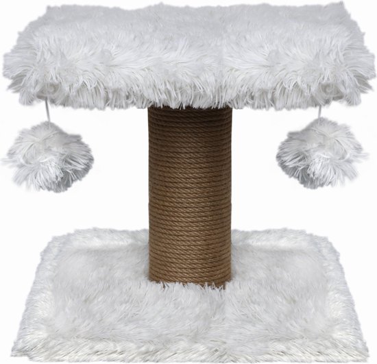 PawHut Krabpaal Kattenboom kleine krabpaal, 1 kattenbed, 1 ligvlak, 40
