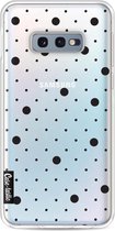 Casetastic Samsung Galaxy S10e Hoesje - Softcover Hoesje met Design - Pin Points Polka Black Transparent Print
