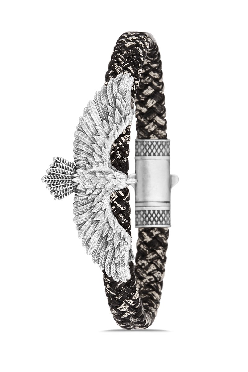 Concept Cheetah - Praedator - uniek design - exclusieve heren armband - armbandje mannen - leder - leer - metaal - hoogwaardige coating - cadeau tip - 19.5 cm - verstelbaar - vaderdag kado tip