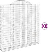 vidaXL-Schanskorven-8-st-gewelfd-200x30x200/220-cm-ijzer