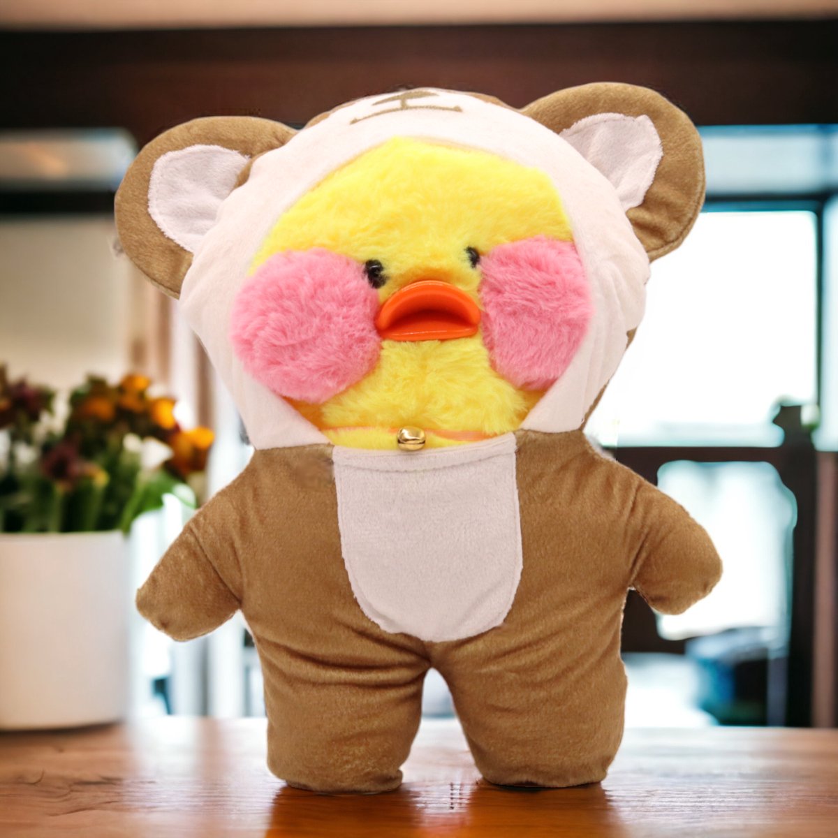 Klikkopers® - Paper Duck knuffel - Shiba Inu Kostuum - 30 cm - Paper Duck - Lalafanfan - Paperduck - Geel