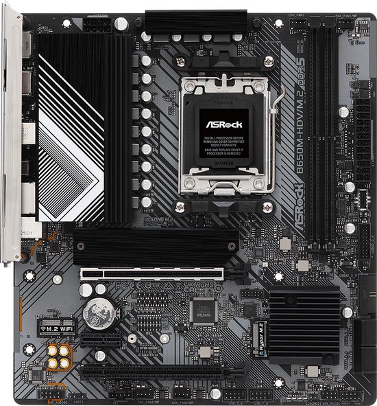 Foto: Asrock b650m hdv m 2 moederbord am5 chipset ddr5 ondersteuning