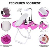 Jatso® - Pedicure Foot Bar - Salon Step - Verstelbare Pedicure Voetsteun - Batterij - incl Lamp - Vergrootglas - Ventilator