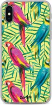 Casetastic Apple iPhone X / iPhone XS Hoesje - Softcover Hoesje met Design - Tropical Parrots Print
