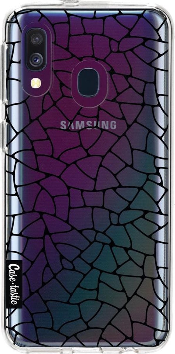 Casetastic Samsung Galaxy A40 (2019) Hoesje - Softcover Hoesje met Design - Transparent Mosaic Print