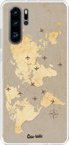 Casetastic Huawei P30 Pro Hoesje - Softcover Hoesje met Design - World Traveler Print