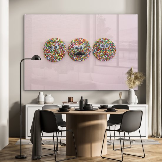 MuchoWow® Peinture sur Verre - Saupoudrer de Cookies - 180x120 cm - Peintures sur Verre Acrylique - Photo sur Glas