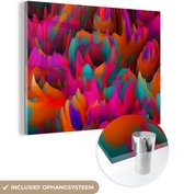 MuchoWow® Glasschilderij 160x120 cm - Schilderij acrylglas - Kleurrijk gebergte - Foto op glas - Schilderijen