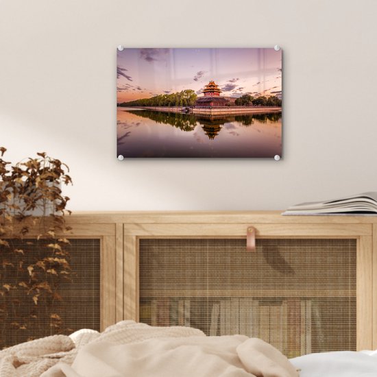 Cité interdite en Chine près de l'eau Plexiglas 30x20 cm - petit - Tirage photo sur Glas (décoration murale en plexiglas)
