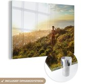 MuchoWow® Peinture sur verre - Femme qui court - 90x60 cm - Peintures sur verre acrylique - Photo sur Glas