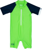 JUJA - UV-Zwempakje met korte mouwen voor baby's - High Visual - UPF50+ - Cool Coconut Club - Neon lime - maat 62-68cm