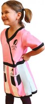 Kappersschort Roze - DeQube - Lang Model - Verkleedkleding Stylist - Beauty Salon - 3 tot 6 jaar