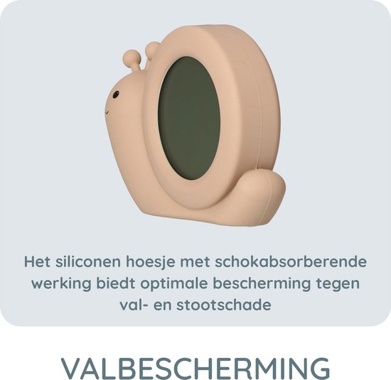 Alecto Baby BC110BE SIMON - Slaaptrainer, nachtlampje en wekker, slak, taupe
