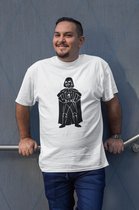 Rick & Rich - T-Shirt Darth Vader Full Body Cartoon - T-Shirt Star Wars - Wit Shirt - T-shirt met opdruk - Shirt met ronde hals - T-shirt Man - T-shirt met ronde hals - T-shirt maat L