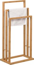 MSV Handdoeken ophang/drogen rek badkamer - bamboe hout - 42 x 24 x 82 cm