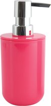 MSV Zeeppompje/dispenser Porto - PS kunststof - fuchsia roze/zilver - 7 x 16 cm - 260 ml