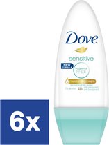 Dove - deodorant roller - Sensitive - 6 x 50ml - Voordeelverpakking