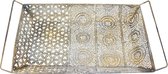 decoratie dienblad antieke kleuren vintage Oosterse Marokkaanse decoratie van metaal - decoratie voor de woning of tuin met ornamenten (decoratief bak)