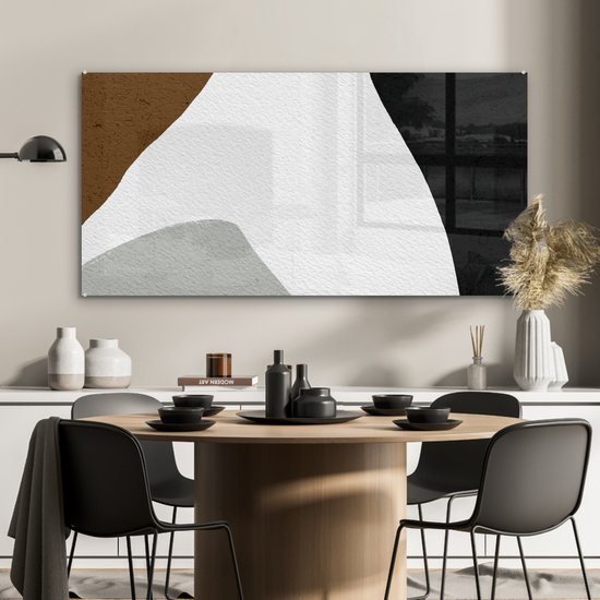 MuchoWow® Glasschilderij 120x60 cm - Schilderij acrylglas - Minimalisme - Design - Vormen - Foto op glas - Schilderijen