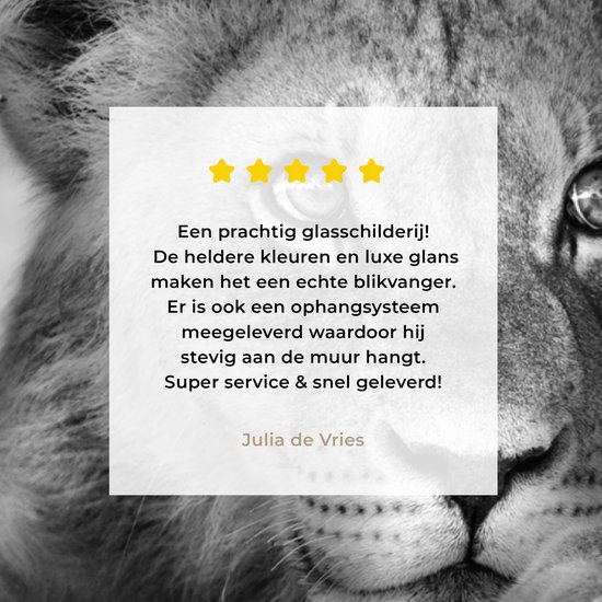MuchoWow - Glasschilderij - Foto op glas - Wanddecoratie - Acrylglas - Wilde dieren - Leeuw - Natuur - Zwart - Wit - Woonkamer - 120x80 cm - Muurdecoratie dieren - Kamer decoratie - Schilderij glas