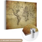 Carte du monde historique sur plexiglas vintage 90x60 cm